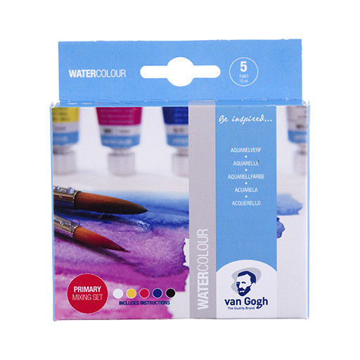 VAN GOGH WATERCOLOUR PRIMARY COLOURS BOX SET OF 5 X 10 ML TUBES