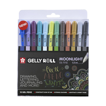 SAKURA GELLY ROLL MOONLIGHT 06 FINE SET UNICO 12 PENNE GEL