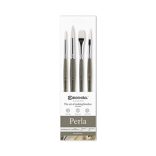 ESCODA SET OF 4 PERLA WATERCOLOUR BRUSHES SERIES 8912