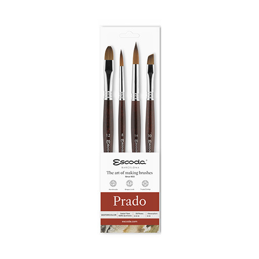 ESCODA SET OF 4 PRADO WATERCOLOUR BRUSHES SERIES 8913