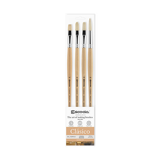 ESCODA SET 4 PENNELLI CLÁSICO PER OLIO E ACRILICO SERIE 8950