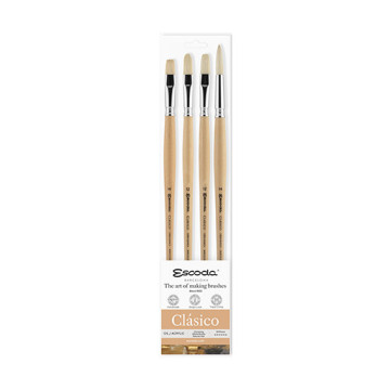 ESCODA SET 4 PENNELLI CLÁSICO PER OLIO E ACRILICO SERIE 8950