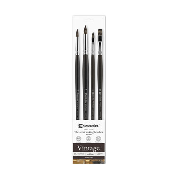 ESCODA SET 4 PENNELLI VINTAGE PER OLIO E ACRILICO SERIE 8954