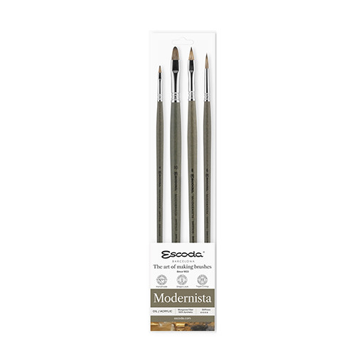 ESCODA SET 4 PINCELES ÓLEO Y ACRÍLICO MODERNISTA SERIE 8956