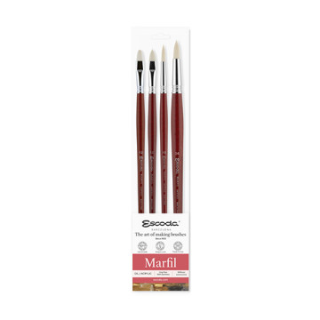 ESCODA SET 4 PENNELLI MARFIL PER OLIO E ACRILICO SERIE 8957