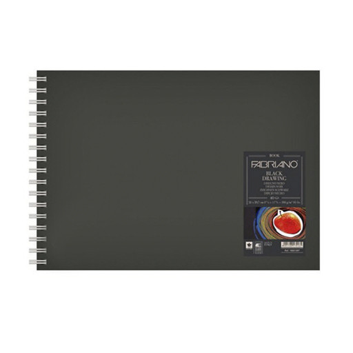 FABRIANO BLACK DRAWING BOOK - CARNET DE DESSIN À PAPIER NOIR 190 G