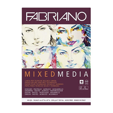 FABRIANO MIXED MEDIA BLOCCO PER TECNICHE SECCHE E UMIDE 250 G