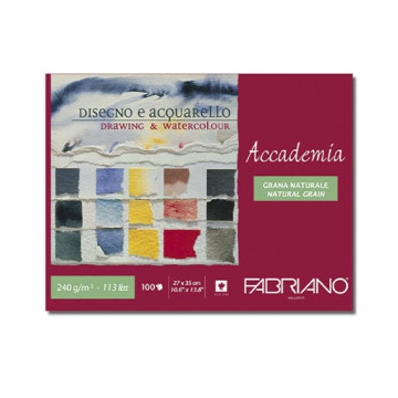 FABRIANO ACCADEMIA BLOCCO DA DISEGNO E ACQUERELLO GRANA NATURALE 240 G