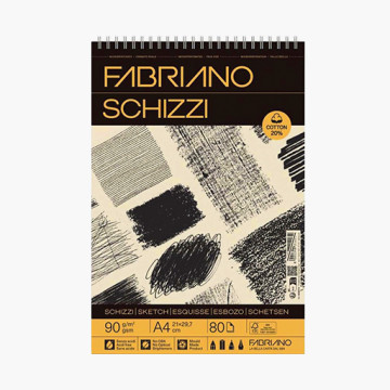 FABRIANO SCHIZZI BLOCCO SPIRALATO 90 G