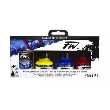 DALER ROWNEY FW SET PRIMARIO 3 INCHIOSTRI + MEDIUM PERO COLATA