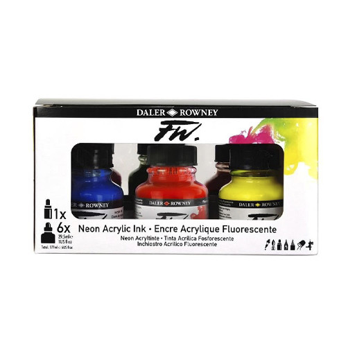 DALER ROWNEY FW NEONFARBEN SET 6 TINTEN