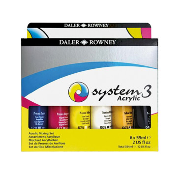 DALER ROWNEY SYSTEM 3 SET ACRILICO MISCELAZIONE - 6 COLORI ACRILICI DA 59 ML
