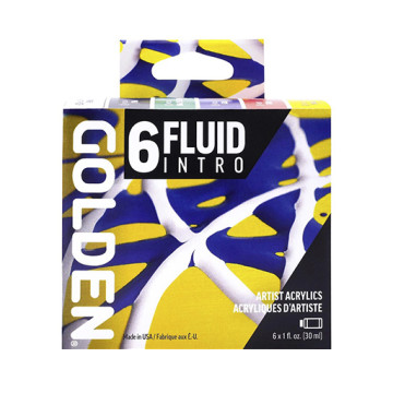 GOLDEN 6 FLUID INTRO - SET INTRODUTTIVO 6 COLORI ACRILICI FLUIDI