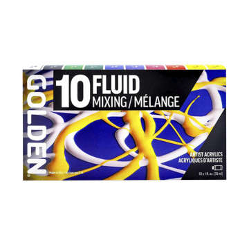 GOLDEN 10 FLUID MIXING - SET MISCELE 10 COLORI ACRILICI FLUIDI