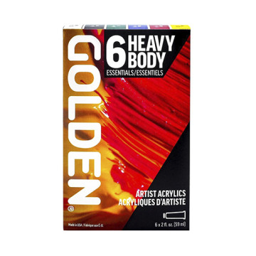GOLDEN HEAVY BODY ESSENTIALS - SET ESSENZIALE 6 COLORI ACRILICI DENSI