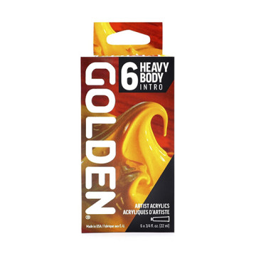 GOLDEN 6 HEAVY BODY INTRO - SET INTRODUTTIVO 6 COLORI ACRILICI DENSI