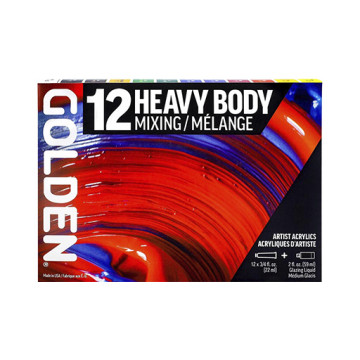 GOLDEN 12 HEAVY BODY MIXING - SET MISCELE 12 COLORI ACRILICI DENSI