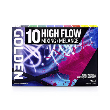 GOLDEN HIGH FLOW MIXING - SET MISCELE 10 COLORI ACRILICI ALTO FLUSSO