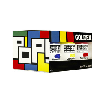 GOLDEN SOFLAT POP - SET 6 COLORI ACRILICI OPACHI