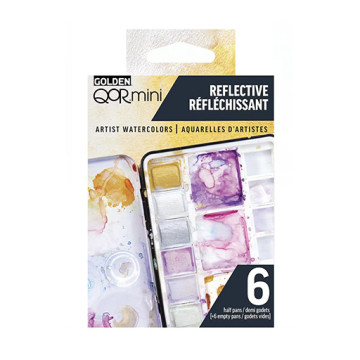 GOLDEN QOR MINI REFLECTIVE - SET ACQUERELLI RIFLETTENTI 6 MEZZI GODET
