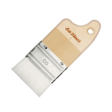 DA VINCI PENNELLESSA PIATTA FIBRA SINTETICA BIANCA MANICO EXTRA CORTO SERIE 5027
