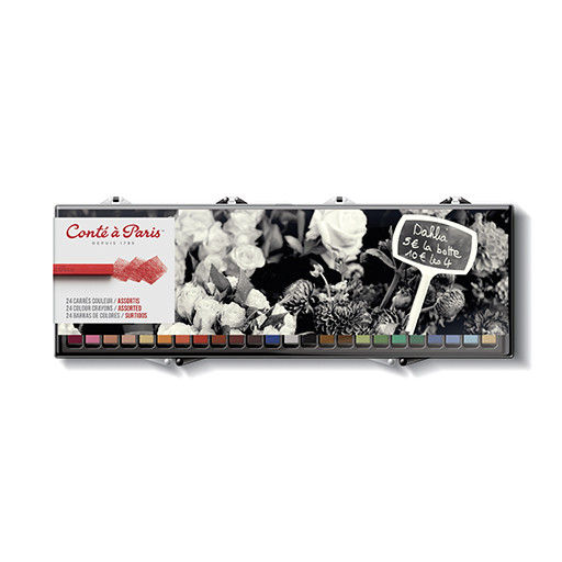 CONTÉ À PARIS BOX SET OF 24 CARRÉS ASSORTED COLOURS