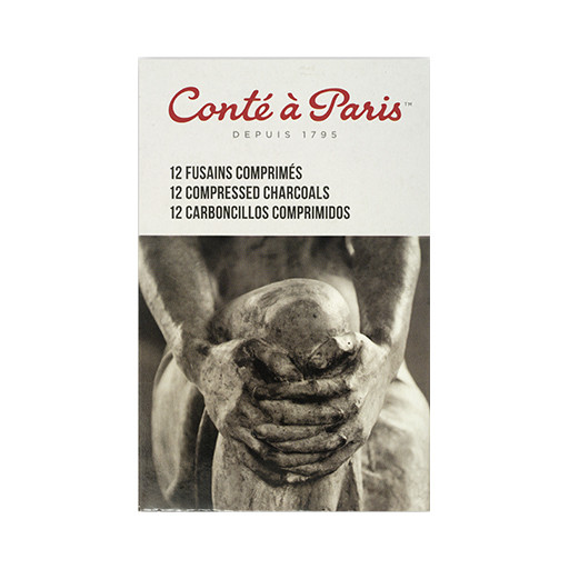 CONTÉ À PARIS BOX SET OF 12 COMPRESSED CHARCOAL STICKS