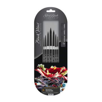 SILVER BRUSH BLACK VELVET SET OF 7 MUST-HAVE ROUND BRUSHES SERIES WC-3207S