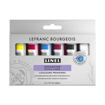 LEFRANC BOURGEOIS LINEL GOUACHE EXTRAFINE SET COLORI PRIMARI 6 TUBETTI 14 ML