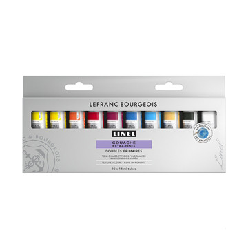 LEFRANC BOURGEOIS LINEL GOUACHE EXTRAFINE SET DOPPIO DI COLORI PRIMARI 10 TUBETTI 14 ML