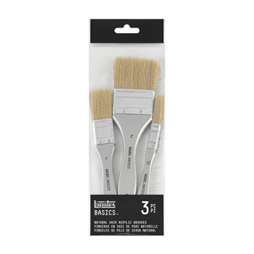 LIQUITEX BASICS SET 3 PENNELLESSE SETOLA NATURALE PER ACRILICO