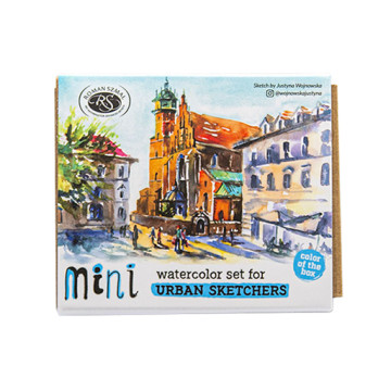 ROMAN SZMAL MINI URBAN SKETCHERS SCATOLA ACQUERELLI 8 MEZZI GODET + 4 SPAZI VUOTI