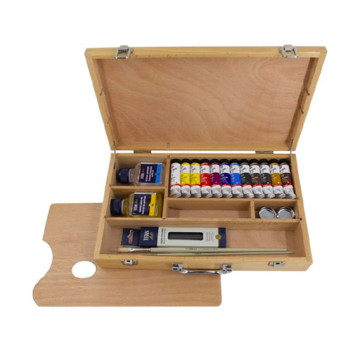 TITAN ARTS SCATOLA LEGNO 20GO COLORI AD OLIO GOYA 12 TUBETTI 20 ML + ACCESSORI