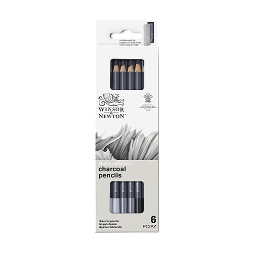WINSOR & NEWTON STUDIO COLLECTION SET OF 6 ASSORTED CHARCOAL PENCILS