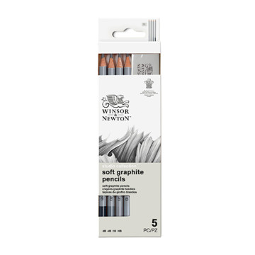 WINSOR & NEWTON STUDIO COLLECTION SET 4 MATITE DI GRAFITE MORBIDA + GOMMA