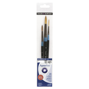 DALER ROWNEY AQUAFINE SET 3 PINCELES MANGO CORTO SERIE 301