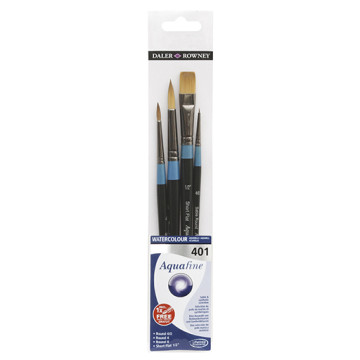 DALER ROWNEY AQUAFINE SET 4 PENNELLI MANICO CORTO SERIE 401