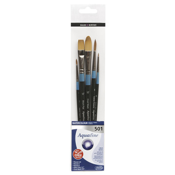 DALER ROWNEY AQUAFINE SET 5 PINCELES MANGO CORTO SERIE 501