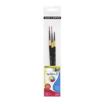 DALER ROWNEY SYSTEM 3 SET 3 PENNELLI MANICO CORTO SERIE 301