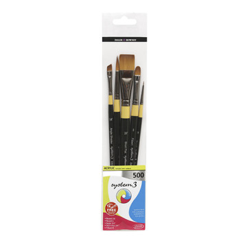 DALER ROWNEY SYSTEM 3 SET 5 PENNELLI MANICO CORTO SERIE 500