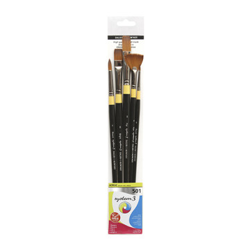 DALER ROWNEY SYSTEM 3 SET 5 PINSEL LANGER STIEL SERIE 501