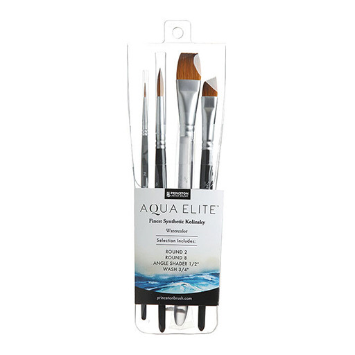 PRINCETON AQUA ELITE SET 4 PENNELLI SINTETICI MANICO CORTO SERIE 4850SET
