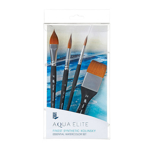 PRINCETON AQUA ELITE SET PROFESIONAL 4 PINCELES SINTÉTICOS MANGO CORTO SERIE 4850BSET