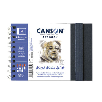 CANSON ART BOOK MIXED MEDIA ARTIST QUADERNO MULTITECNICA SPIRALATO 300 G