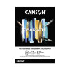 CANSON GRADUATE MIXED MEDIA BLACK PAPER PAD GLUED 1 SIDE 240 G
