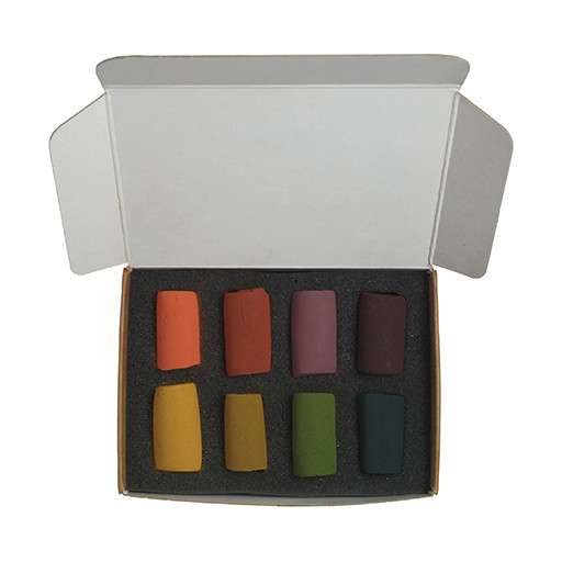 UNISON SOFT PASTELS MINI HERBST-SET - KARTONETUI 8 HALBE PASTELLKREIDEN