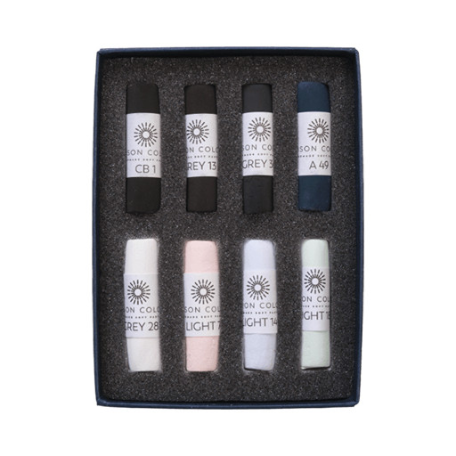 UNISON SOFT PASTELS KONTRAST-SET - KARTONETUI 8 WEICHE PASTELLE