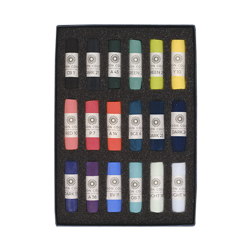 UNISON SOFT PASTELS DUNKLE HIMMEL-SET - KARTONETUI 18 WEICHE PASTELLE