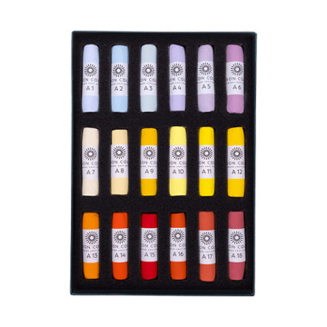UNISON SOFT PASTELS SET AGGIUNTIVO (COLORI 1 A 18) - SCATOLA CARTONE 18 PASTELLI MORBIDI