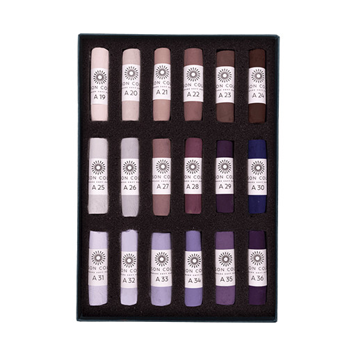 UNISON SOFT PASTELS SET ADDITIONNEL COULEURS 19 À 36 - BOÎTE CARTON 18 PASTELS TENDRES